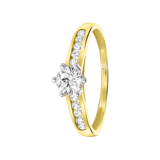 9 Karaat ring solitair met zirkonia