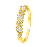 9 Karaat ring swirl met  zirkonia