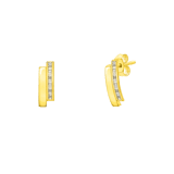 Ohrringe aus 375 Gold, doppelter Stab, Zirkonia