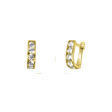 Ohrringe aus 375 Gold, oval, Zirkonia