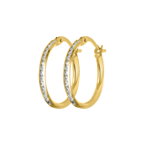 Ohrringe aus 375 Gold mit Zirkonia, 15 mm