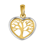9 Karaat hanger hart tree of life