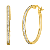 9 karaat oorringen met zirkonia 20mm voor dames