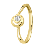 Ring, 585 Gelbgold, Drehoptik, mit Zirkonia