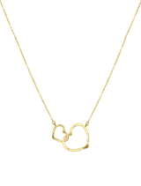 585 Gelbgoldkette mit 2 Herzen