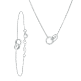 Set mit Halskette und Armband aus 925 Silber, Scheiben