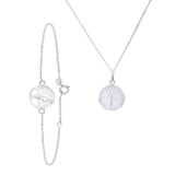 Set mit Kette und Armband aus 925 Silber, Lebensbaum