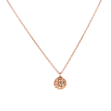 Zilveren roséplated ketting met hanger met cream kristal voor dames