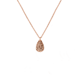 Zilveren roséplated ketting met hanger met cream kristal voor dames