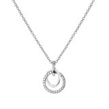 Kette aus 925 Silber mit Scheiben-Anhänger mit Zirkonia
