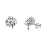 Ohrringe aus 925 Silber mit Lebensbaum mit Zirkonia