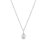 Zilveren ketting&hanger druppel zirkonia