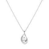 Zilveren ketting met hanger druppel zirkonia voor dames