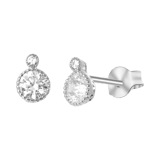 Ohrringe, 925 Silber, Zirkonia