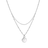 Kette aus 925 Silber, mehrreihig mit Scheibe
