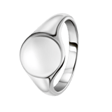 Zilveren zegelring rond