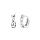 Bearbeitete Ohrringe aus 925 Silber mit Zirkonia