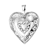 Zilveren hanger medaillon hart zirkonia