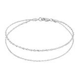 Fußkettchen aus 925 Silber mit doppeltem Singapore