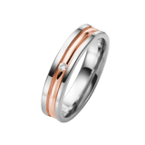 14K trouwring wit/rose Kalina diamant 0.02ct H74WR