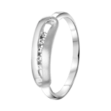 Ring, 925 Silber, matt/glänzend, mit Zirkonia