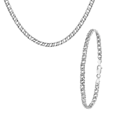 Set mit Halskette und Armband mit Gourmetgliedern aus 925 Silber
