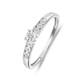 Ring, 585 Weißgold, mit 7 Diamanten 0,05 ct