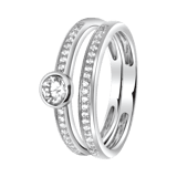 Zilveren ring 2in1 met zirkonia