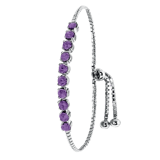 Zilveren tennisarmband kristal amethyst