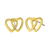 Bijoux goudkleurige oorknoppen hart voor dames