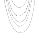 Bijoux zilverkleurige ketting met hanger voor dames