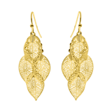 Bijoux goudkleurige oorhangers blad voor dames