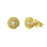 Runde Ohrringe aus 585 Gelbgold mit Zirkonia