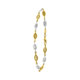 Zweifarbiges Armband aus 585 Gold, Blatt