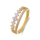 14 karaat geelgouden ring 2rij met zirkonia