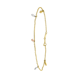 Armband aus 585 Gold mit Anhängern in 3 Farben