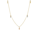 Kette aus 585 Gold mit dreifarbigen Anhängern