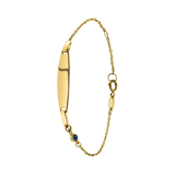 Plattenarmband für Kinder, 585 Gelbgold, böses Auge