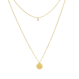 Bijoux goudkleurige ketting met hanger munt voor dames