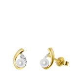 Ohrringe, 585 Gold, mit Perle & Diamant 0,02 kt