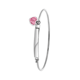 Kinderarmband aus Edelstahl mit hellrosa Kristall