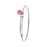 Gerecycled stainless steel kinderarmband roze kristal