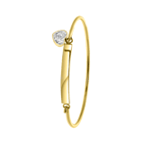 Kinderarmband aus Edelstahl, goldfarben mit weißem Kristall