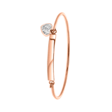 Stainless steel roséplated kinderarmband bangle met kristal