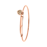 Kinderarmband aus Edelstahl, Gold, mit hellem Peach-Kristall