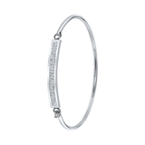 Gerecycled stainless steel kinderarmband met wit kristal