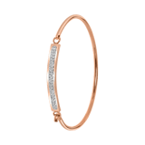 Stainless steel roséplated kinderarmband bangle met kristal