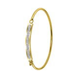 Stainless steel goldplated kinderarmband bangle met kristal
