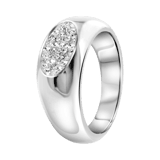 Gerecycled stainless steel ring met kristal