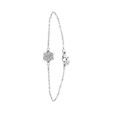 Stainless steel armband hexagon met kristal
